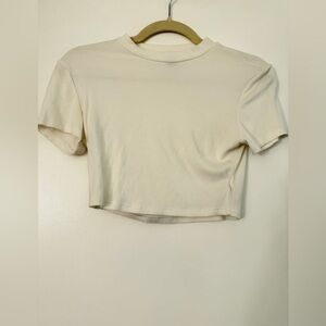SHEIN Short Sleeve Ribbed Crop Top